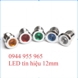 LED tín hiệu 12mm kim loại đầu bằng chống nước chống gỉ sét 12V ô tô tàu thuyền tủ điện y tế ô tô