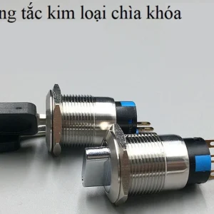 Công tắc kim loại chìa khóa 19mm 12V 24V chống nước chống gỉ sét ô tô Có giắc ,1 nấc ( 1 chức năng)