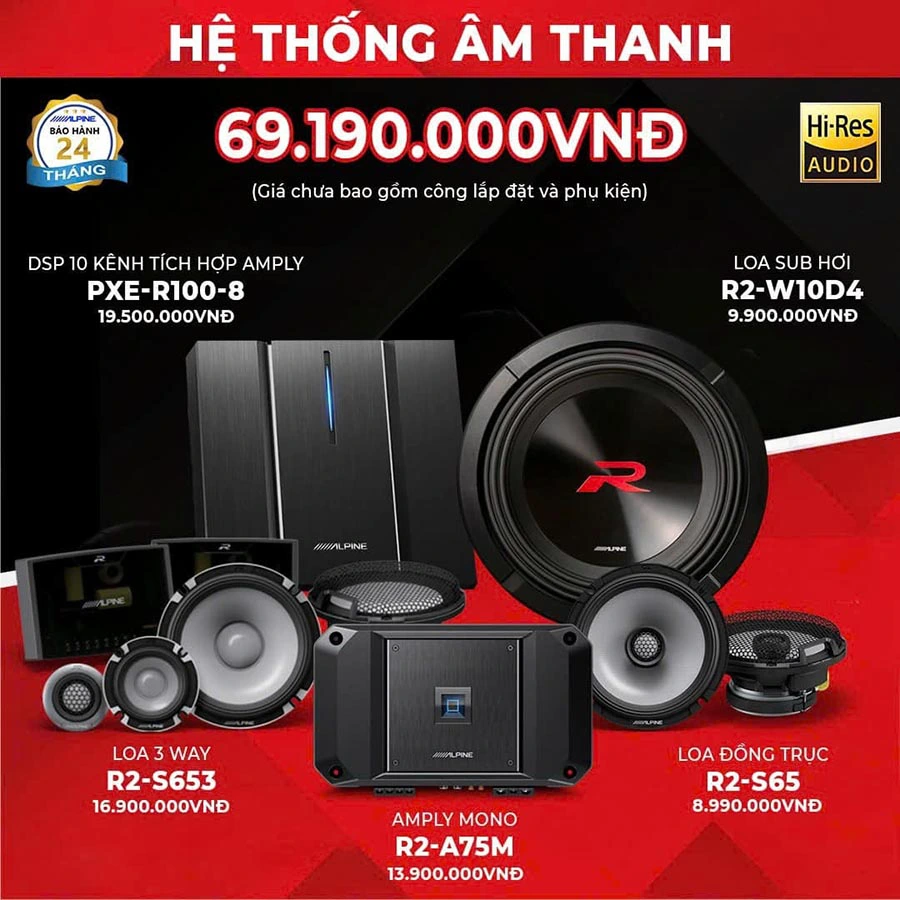 ALPINE R2-SERIES: BÙNG NỔ ÂM THANH HI-RES