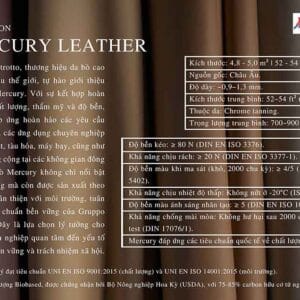 BỘ SƯU TẬP DA MERCURY TỪ GRUPPO MASTROTTO - DA BÒ CAO CẤP CHO XE HƠI- MÁY BAY- DU THUYỀN