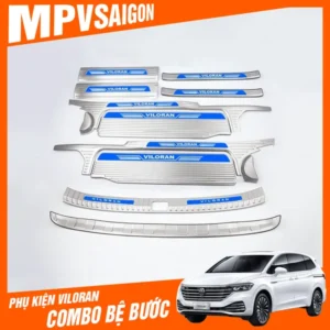 Ốp inox chống trầy bậc lên xuống Viloran ( cửa tài phụ, hành khách, cốp )