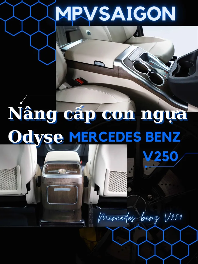 Góc chụp thực tế con ngựa tì tay Odyse trên xe Mercedes V250 1