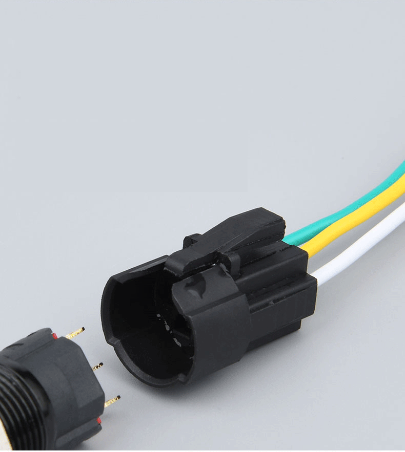 Công tắc kim loại chìa khóa 19mm 12V 24V chống nước chống gỉ sét ô tô Có giắc ,2 nấc ( 2 chức năng)
