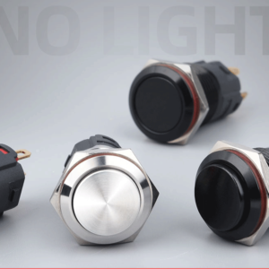 Công tắc kim loại vỏ đen 12mm nhấn nhả/ nhấn khóa 12V 24V