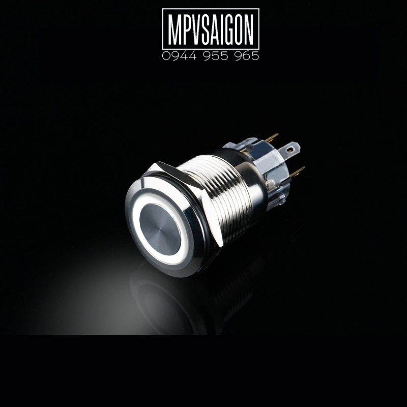 Công tắc kim loại19mm LED tròn 12V~24V