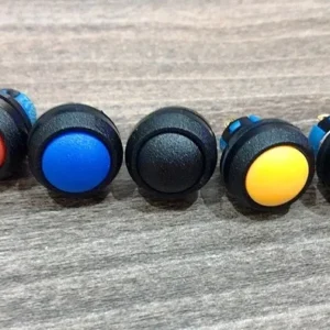 Công tắc nhựa tròn 12mm nhấn khóa siêu ngắn nhiều màu sắc tùy chọn 12V