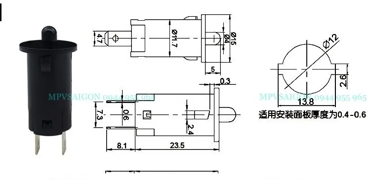 Công tắc tủ áo tròn không dây - Ảnh 5