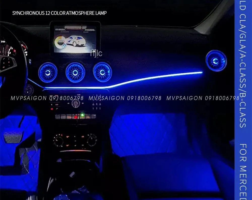 Cửa gió điều hoà Tuabin Led 64 màu cho xe Mercedes-Benz C, GLC Class (2015-2025) - Ảnh 4
