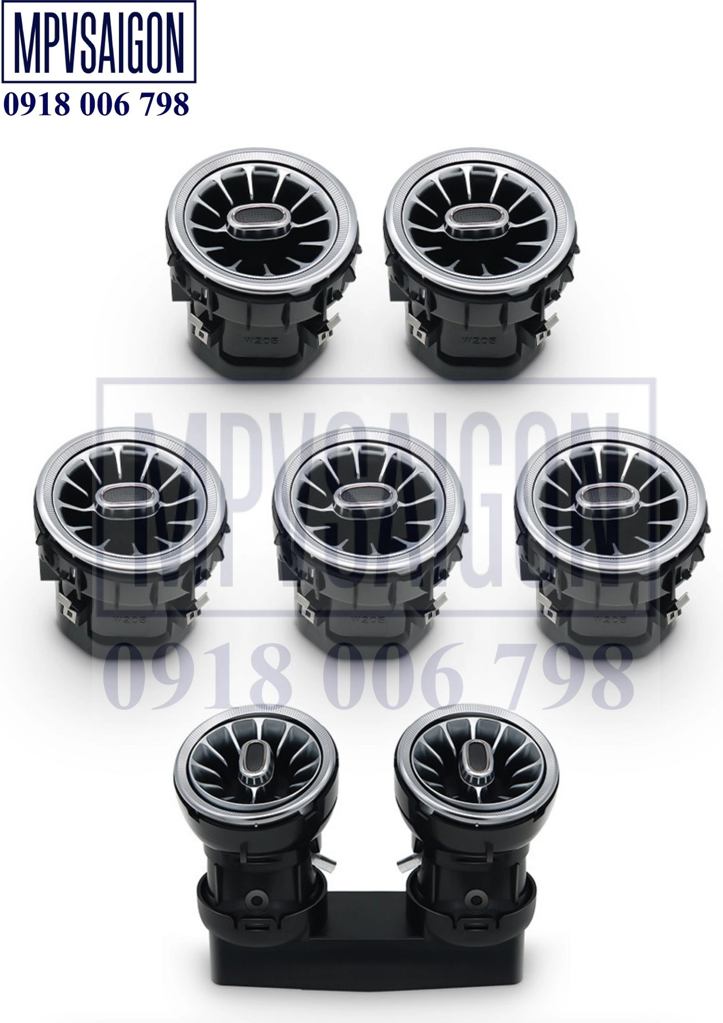Cửa gió tuabin tích hợp led cho Mercedes Benz điều khiển qua điện thoại