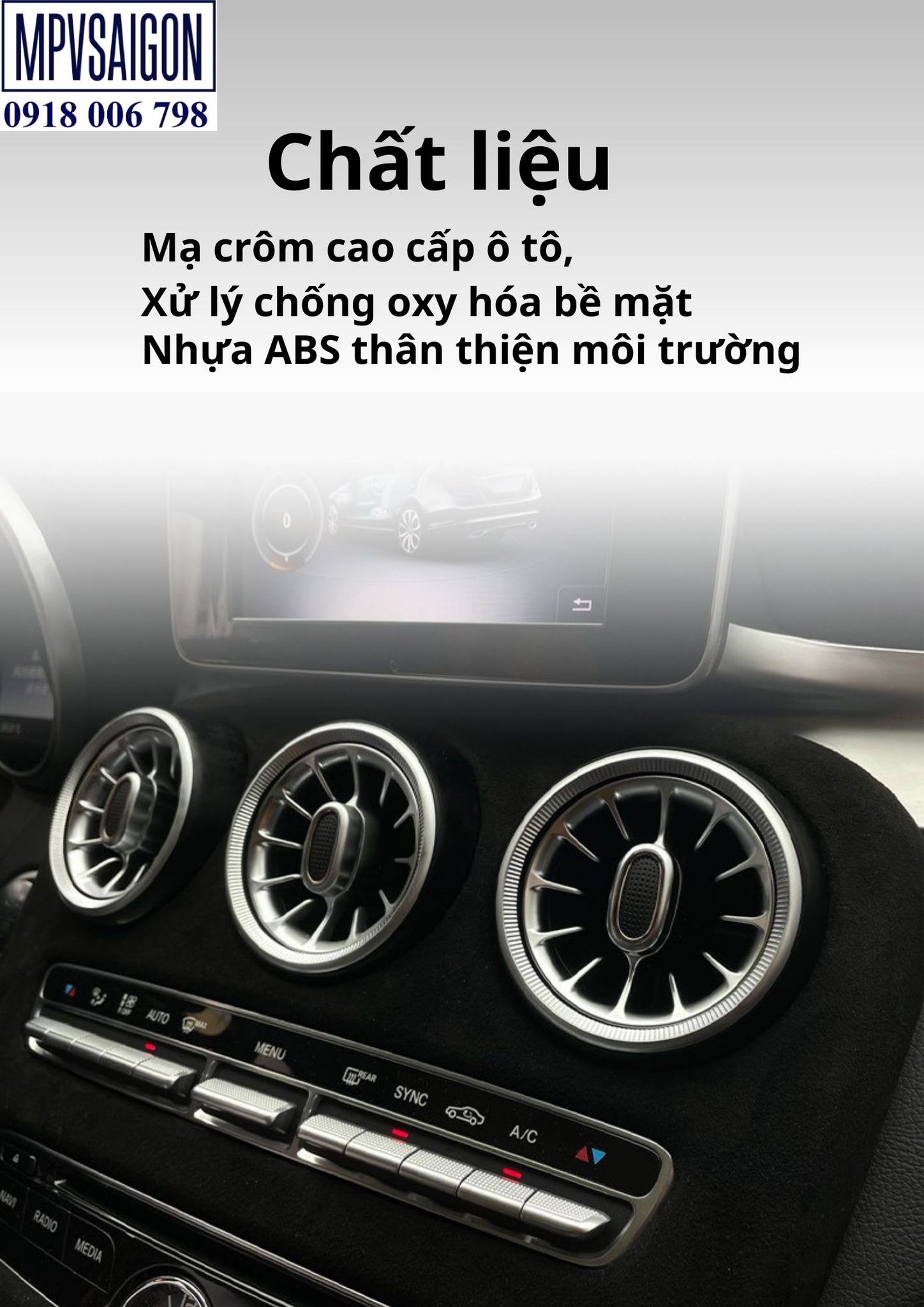 Chất liệu cửa gió tuabin LED Mercedes