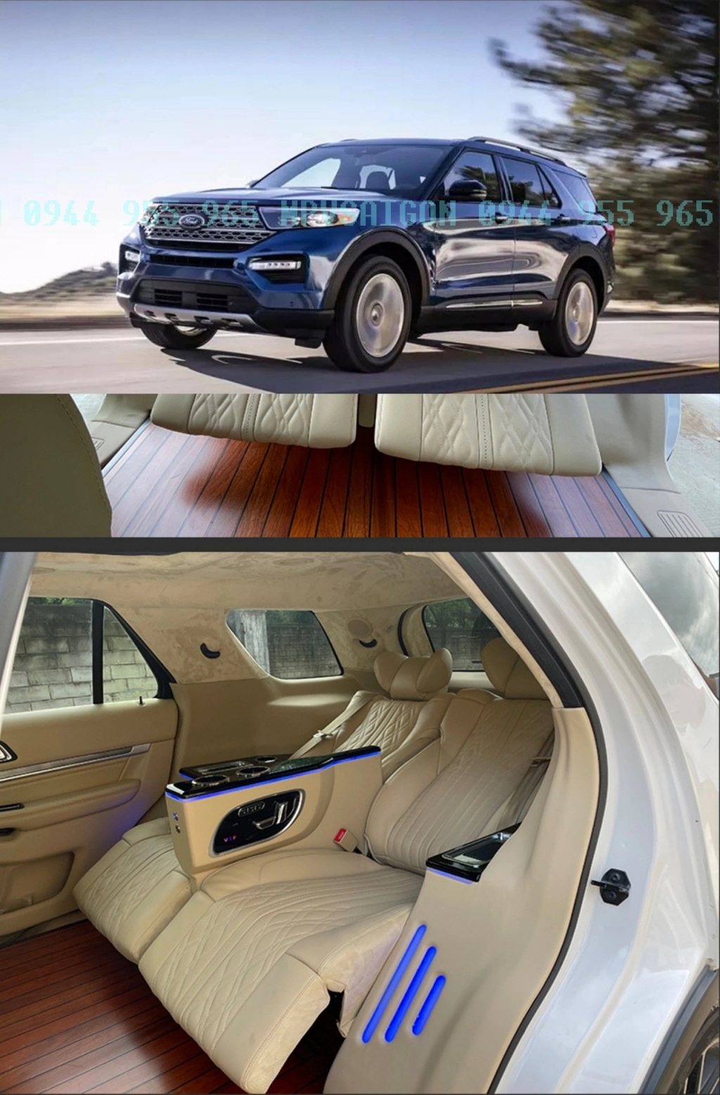 Bọc da nội thất Ford Explorer kết hợp ghế Limousine