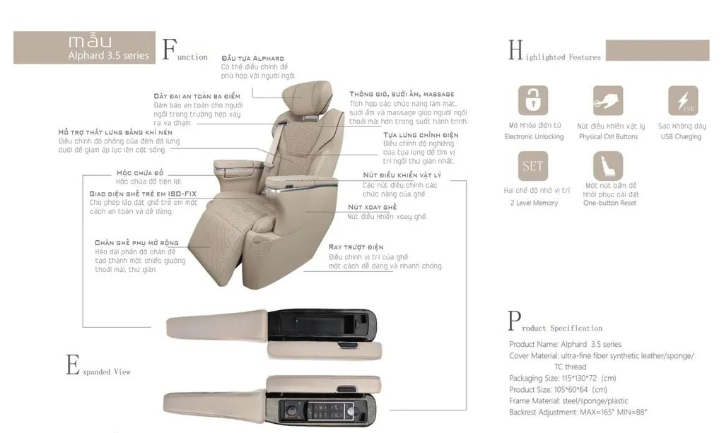 Ghế Limousine Alphard 40