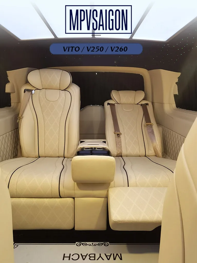 Nâng cấp ghế Limousine Mercedes V250 mẫu Alphard - Ảnh 5