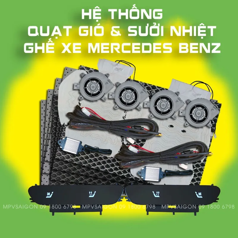 Quạt gió mát ghế - sưởi nhiệt ghế xe Mercedes Benz C-class E-class GLC GLB