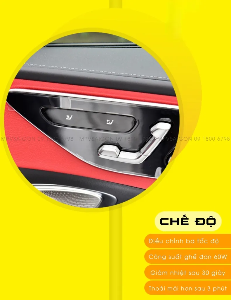 Quạt gió mát ghế - sưởi nhiệt ghế xe Mercedes Benz C-class E-class GLC GLB