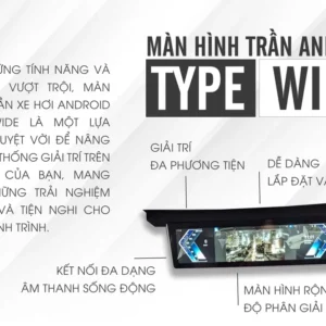 Màn hình trần xe hơi Android loại wide