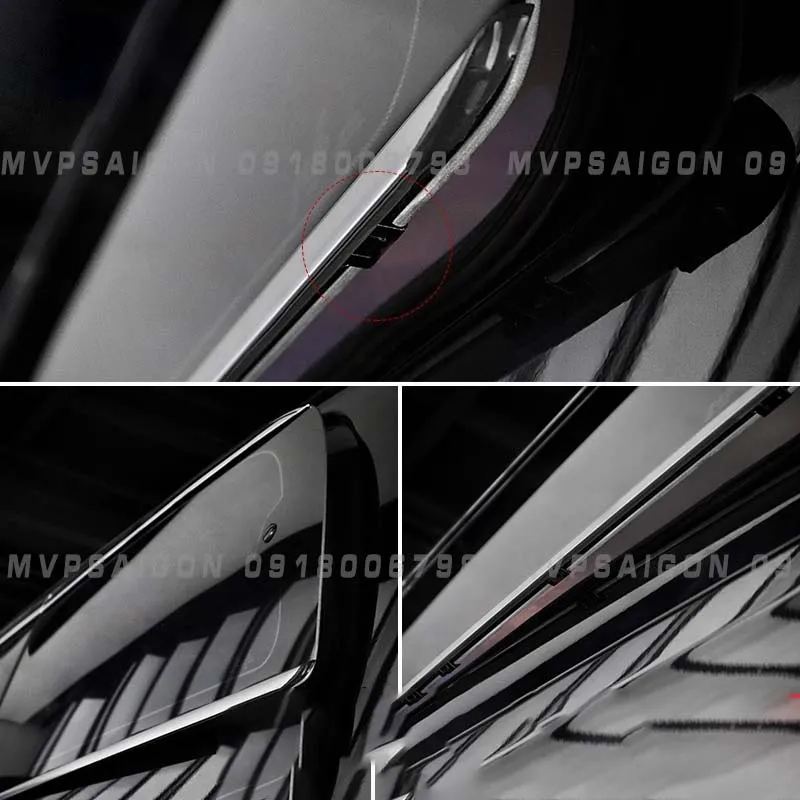 Nâng cấp bộ nẹp chân kính Benz V250 chrome và titan - Ảnh 2