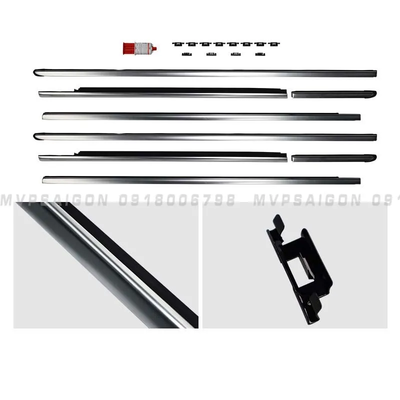 Nâng cấp bộ nẹp chân kính Benz V250 chrome và titan - Ảnh 7
