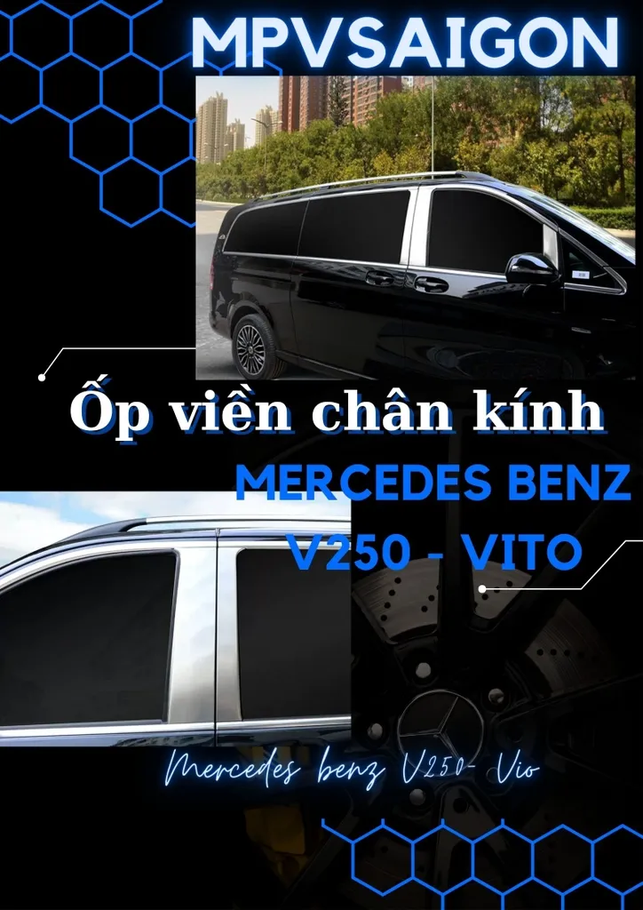 Ốp viền chân kính dành riêng Mercedes V250 - Ảnh 2