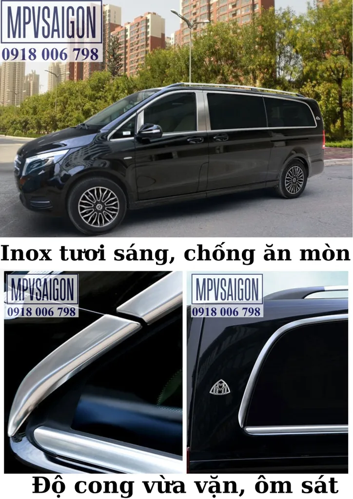 Ốp viền chân kính dành riêng Mercedes V250 - Ảnh 7