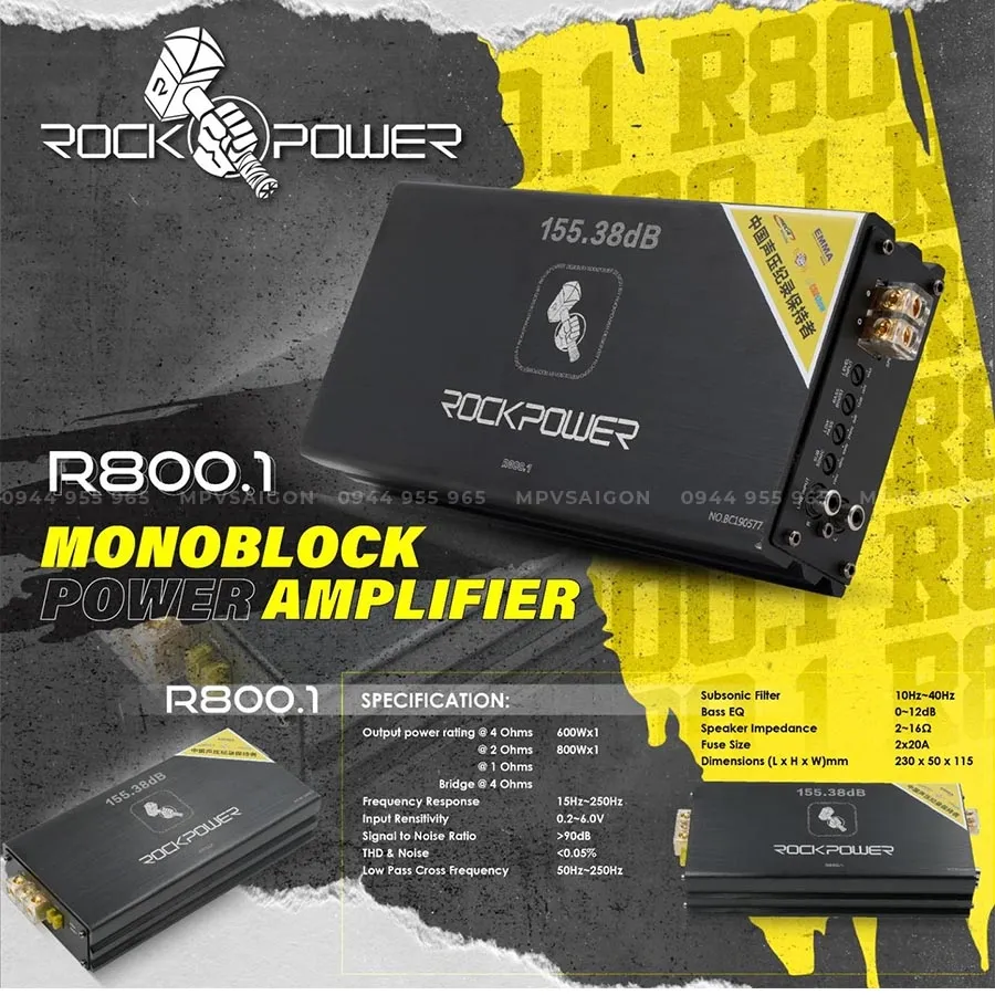ROCKPOWER R800V2 AMPLIFIER MONO CLASS D - Ảnh 5