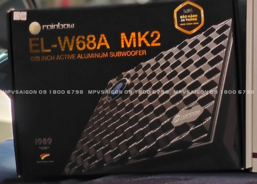 Sub điện Rainbow MK2 EL-W68A lắp gầm ghế xe hơi tại MPVSAIGON