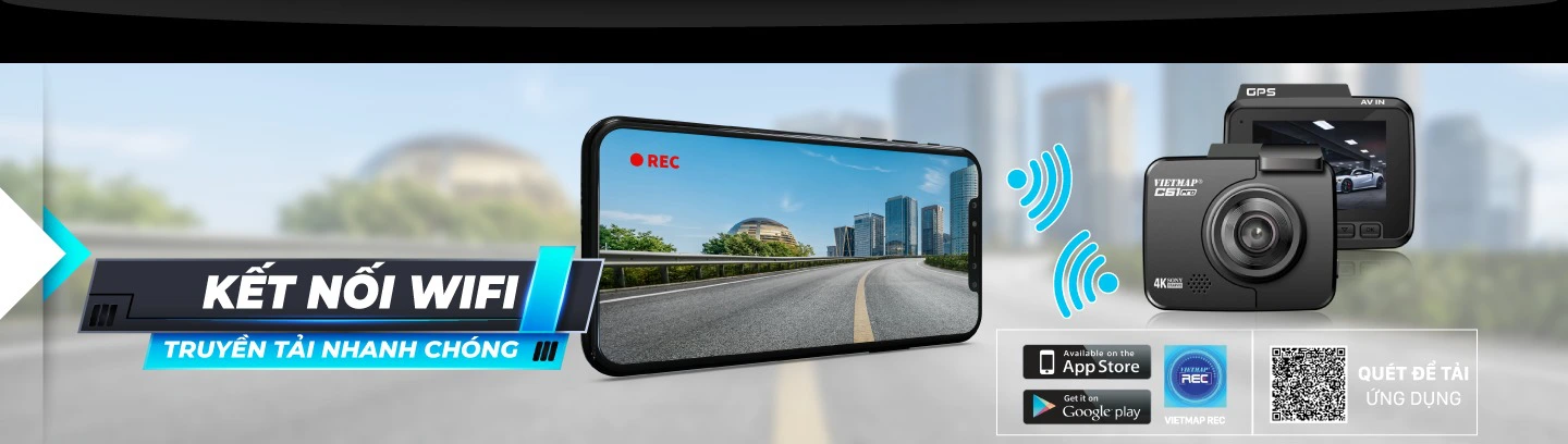 Camera hành trình độ phân giải 4K VietMap C61 Pro