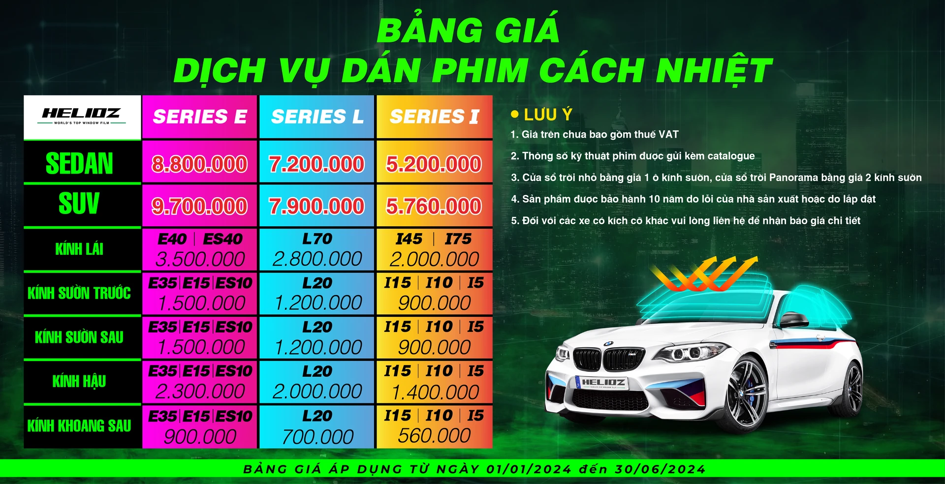 12 HÃNG PHIM CÁCH NHIỆT Ô TÔ - BÁO GIÁ MỚI NHẤT
