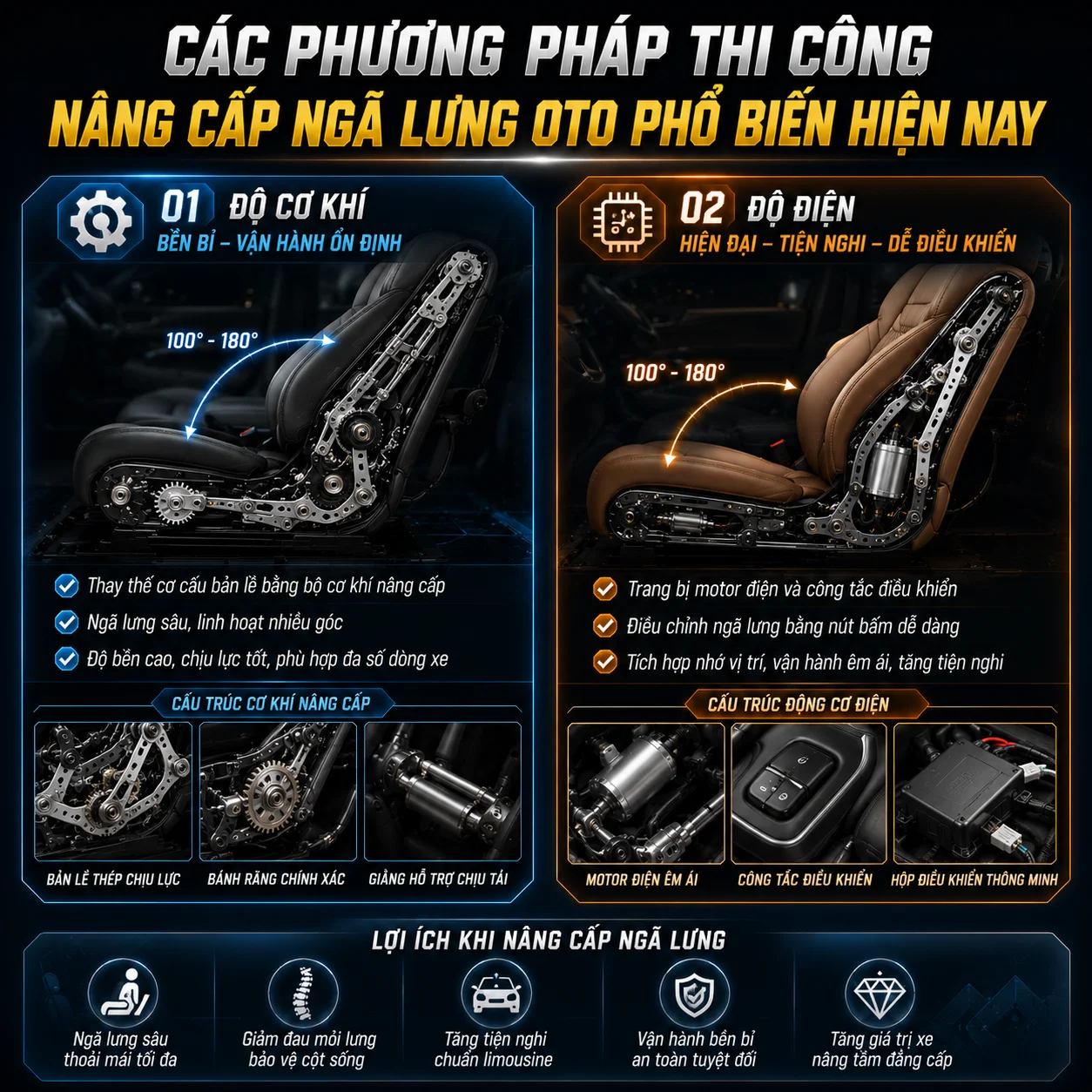 nâng cấp ngã lưng oto