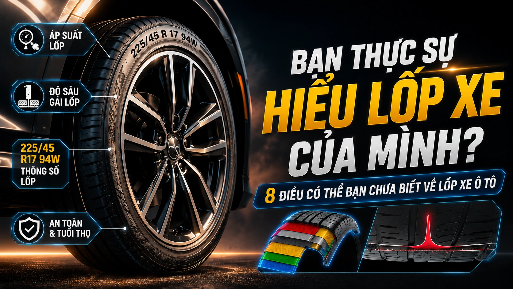 Bạn thực sự hiểu lốp xe của mình? 8 điều có thể bạn chưa biết lốp xe ô tô