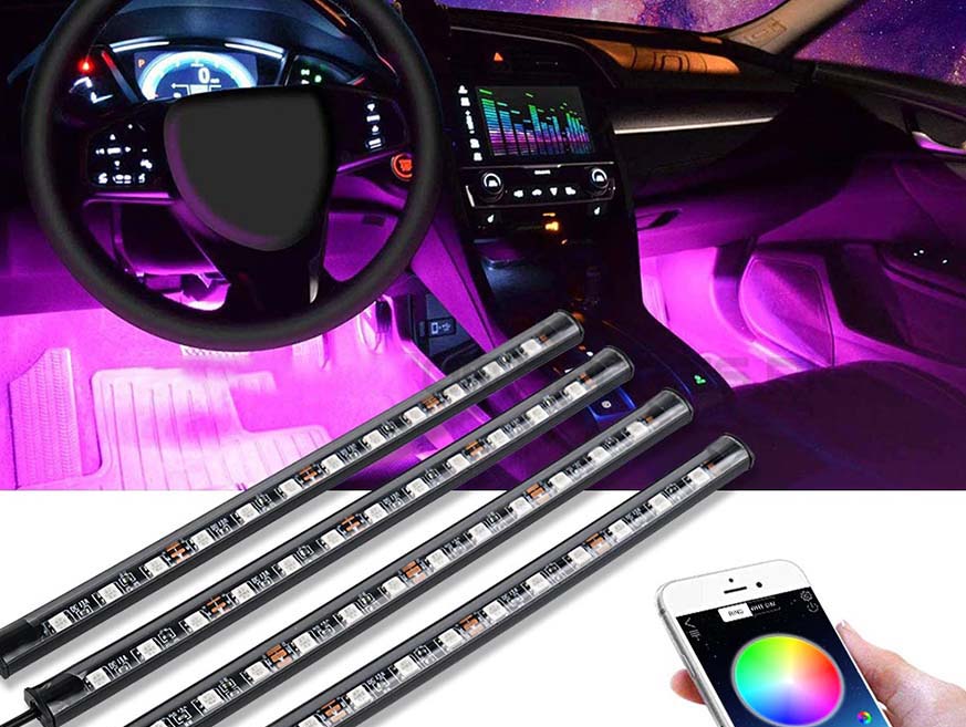 Thi công luồn dải LED vào chỉ ron vách tapi cửa ô tô