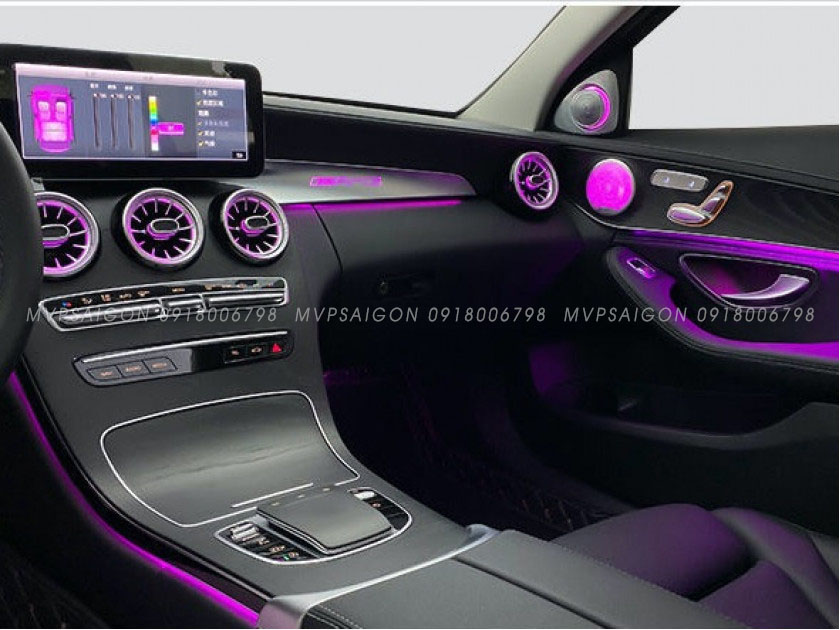 Không gian LED viền nội thất Ambient Light cao cấp hoàn thiện trên Mercedes-Benz