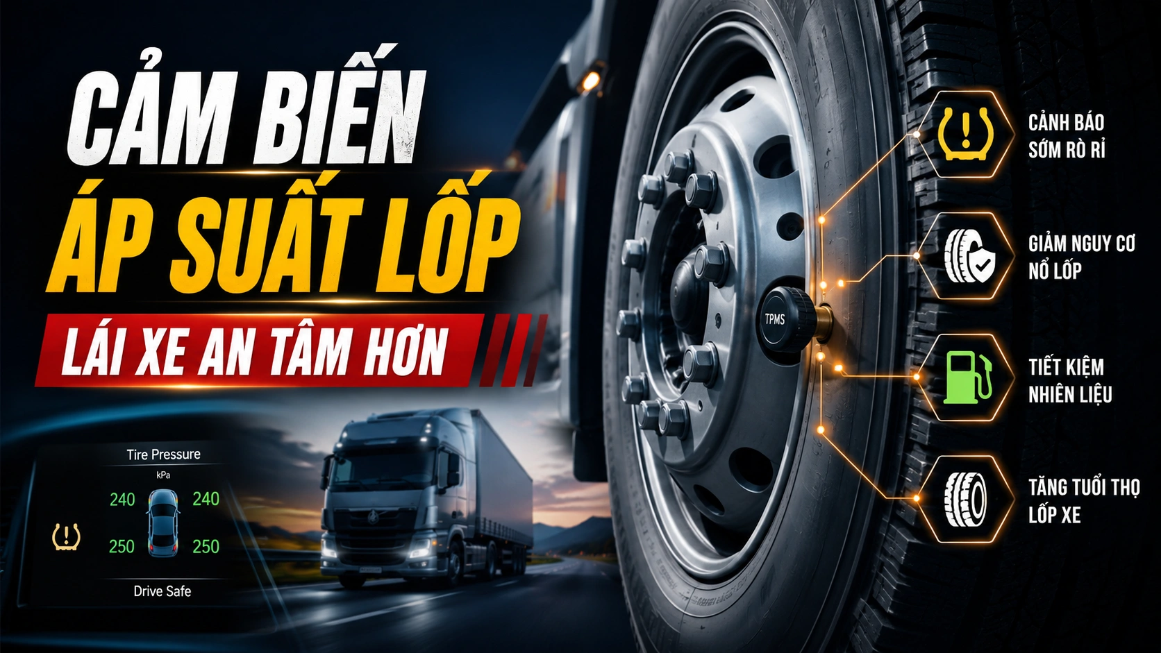 Lái xe an tâm hơn với cảm biến áp suất lốp: Hướng dẫn từ A đến Z