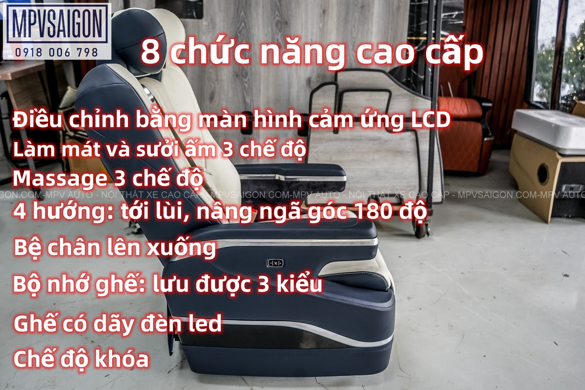 Cận cảnh phom ghế Limousine nhập khẩu cao cấp full công nghệ lắp ráp trên xe Carnival