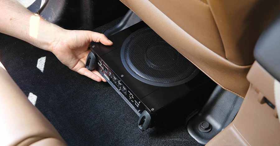 Thi công lắp đặt bộ loa Sub điện gầm ghế nhỏ gọn tiết kiệm diện tích tối đa