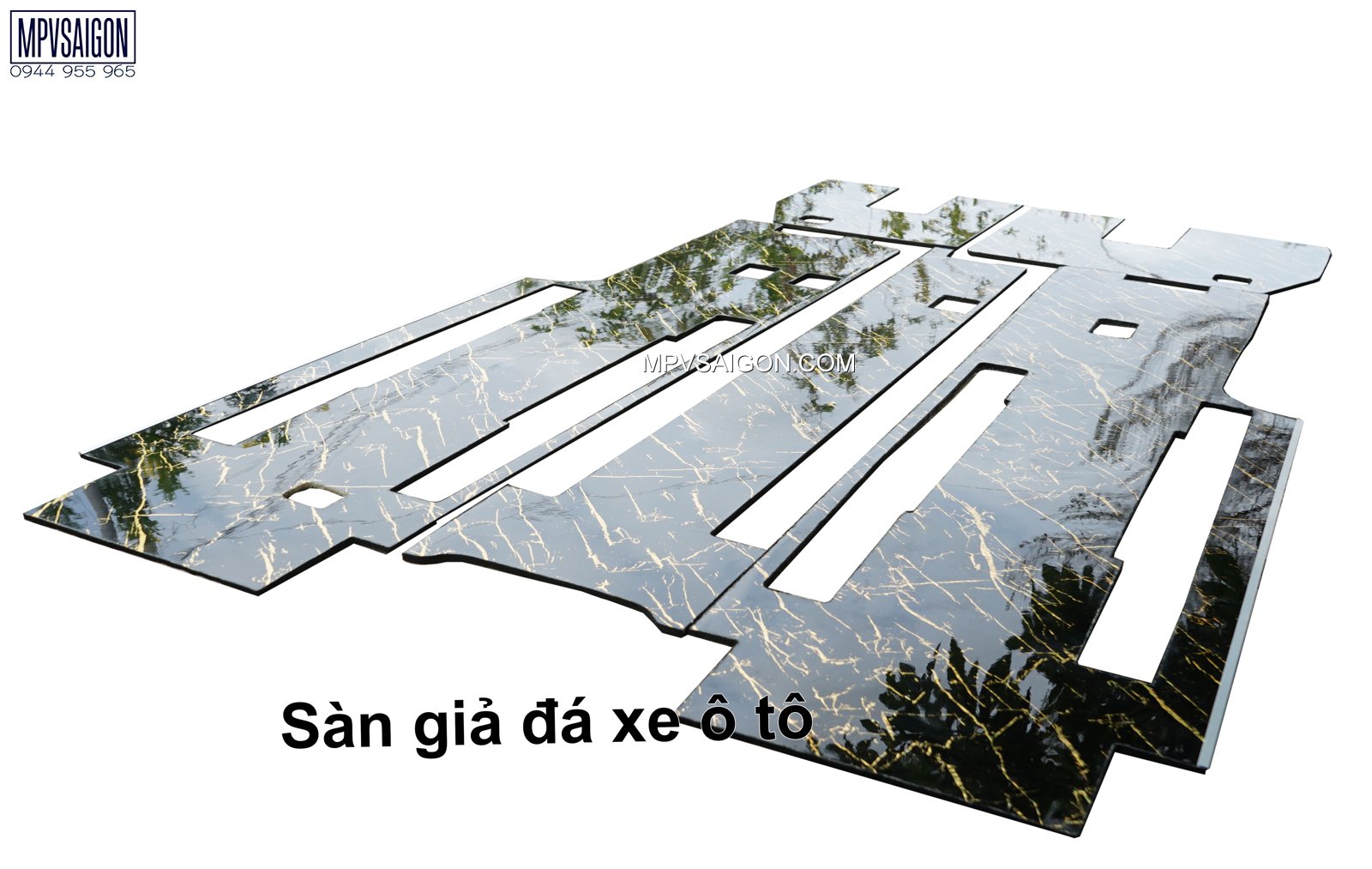 Mẫu sàn giả gỗ ô tô phối nẹp hợp kim nhôm sang trọng phẳng mịn