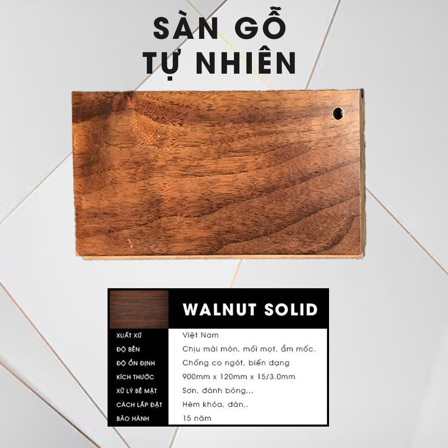 Mẫu sàn gỗ Phỉ Hazelnut nhập khẩu dập vân thớ thẳng hiện đại trang nhã