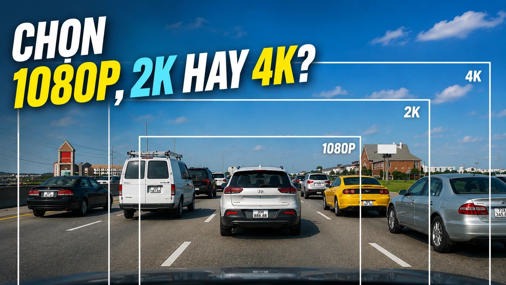 SO SÁNH ĐỘ PHÂN GIẢI CAMERA HÀNH TRÌNH: 1080P, 2K, 4K