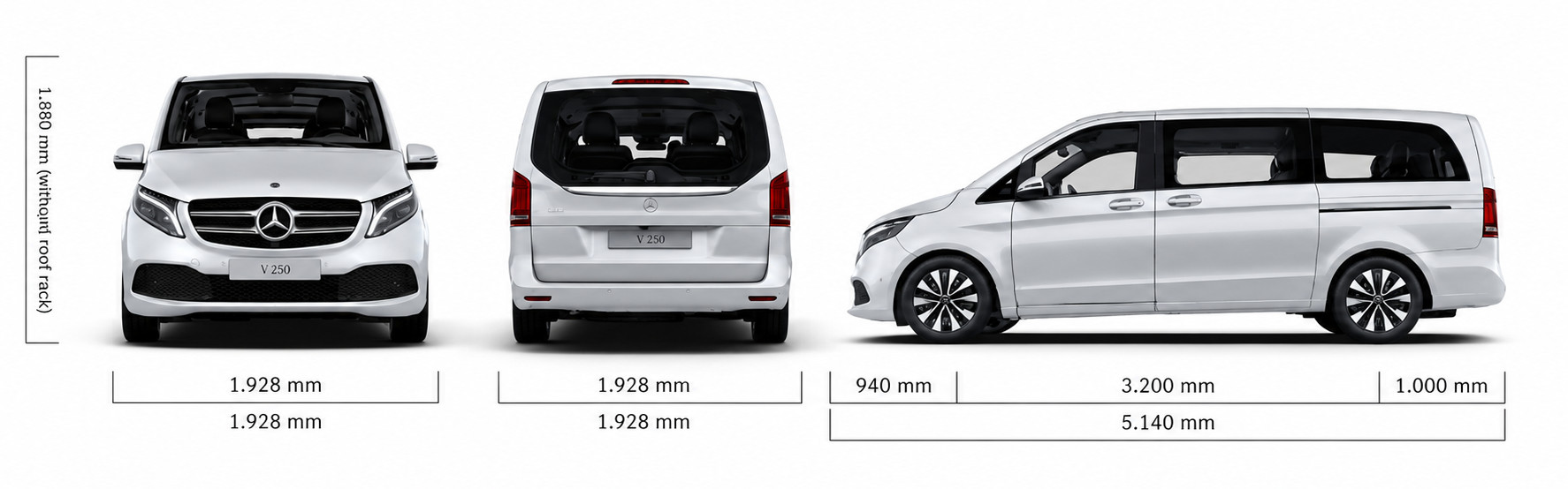 Mercedes Benz V250 với chiều dài cơ sở 3200mm vượt trội kiến tạo phòng khách di động hoàn hảo