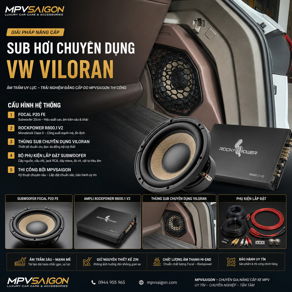 Nâng cấp loa Subwoofer cho Volkswagen Viloran