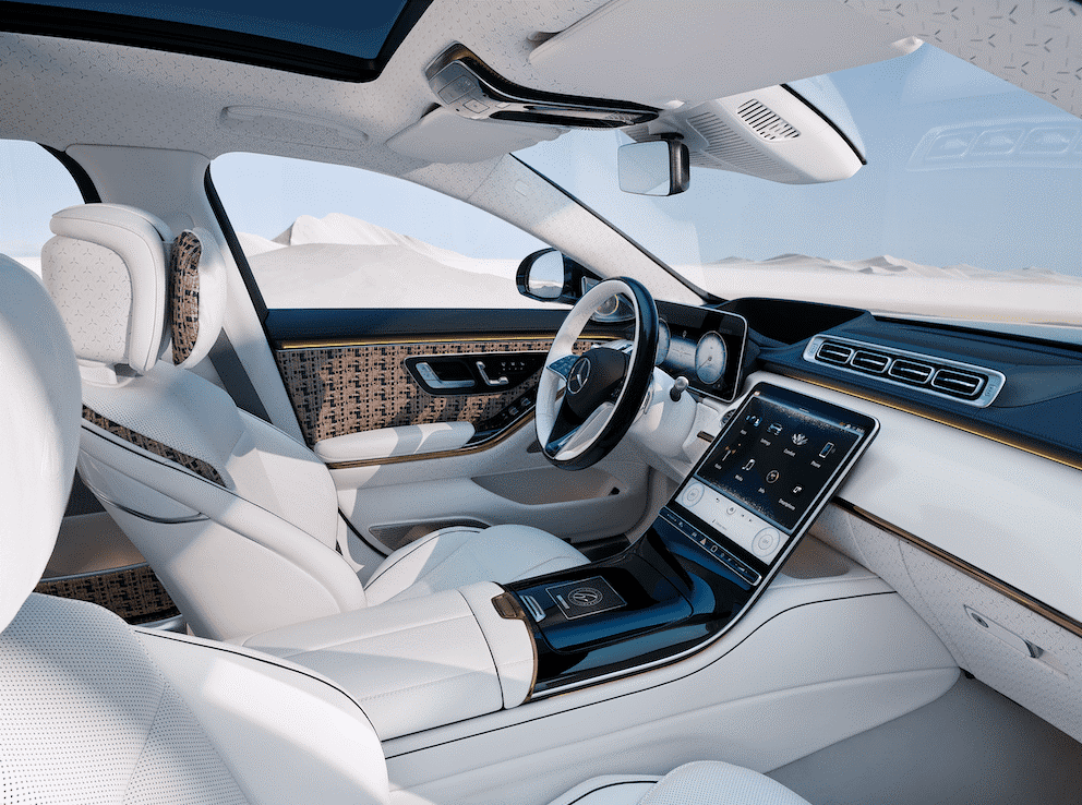 Vải thượng lưu Bouclé kết hợp da trắng pha lê trên Maybach Haute Voiture - Ảnh 1