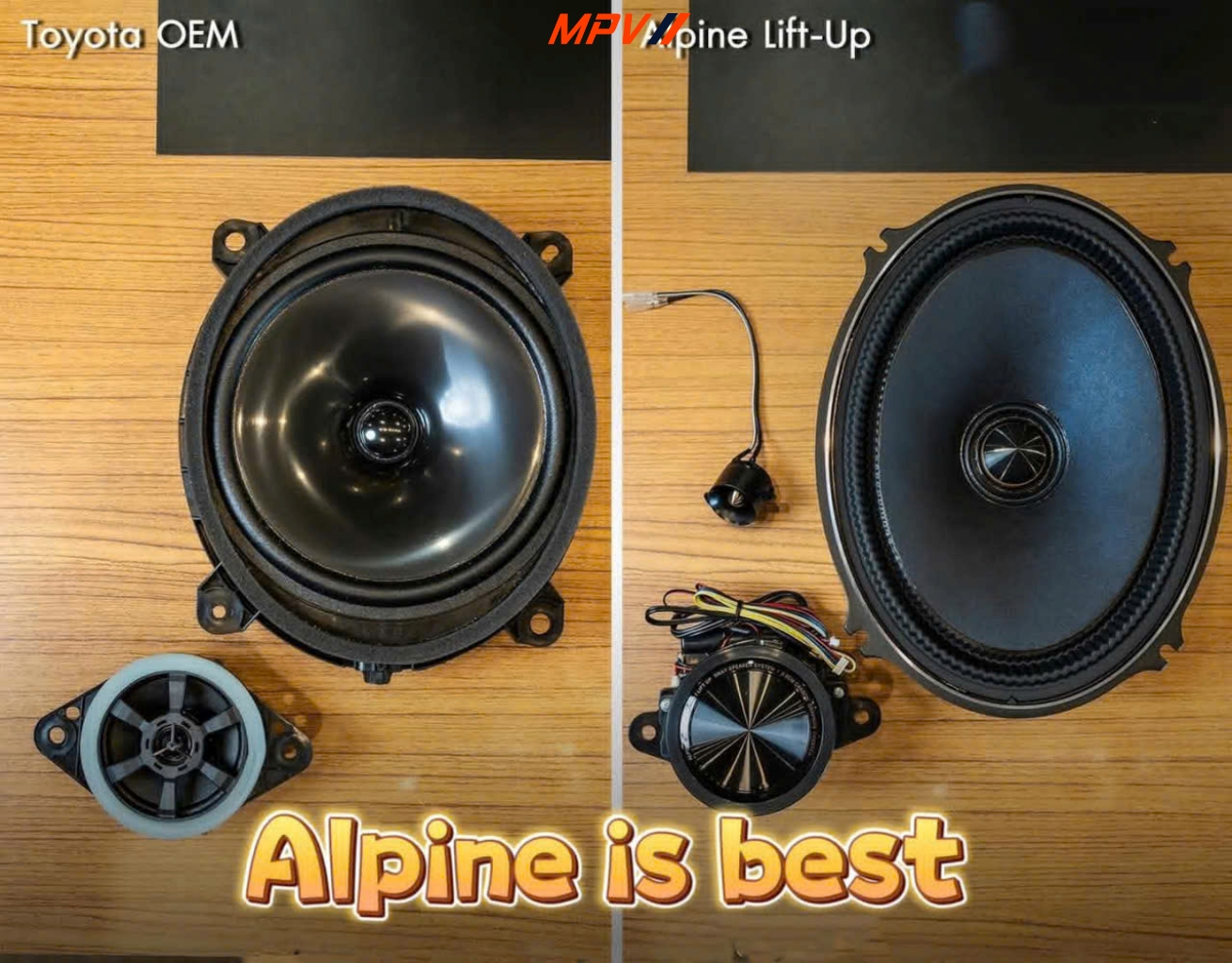so sánh loa zin alphard và Alpine 3 way lift up nâng cấp âm thanh xe hơi toyota alphard