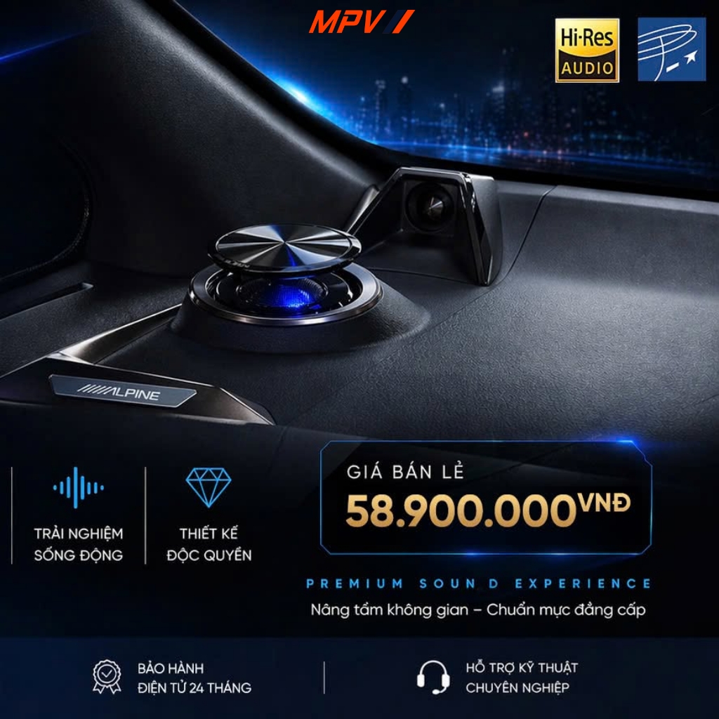 Alpine 3 way lift up nâng cấp âm thanh xe hơi toyota alphard
