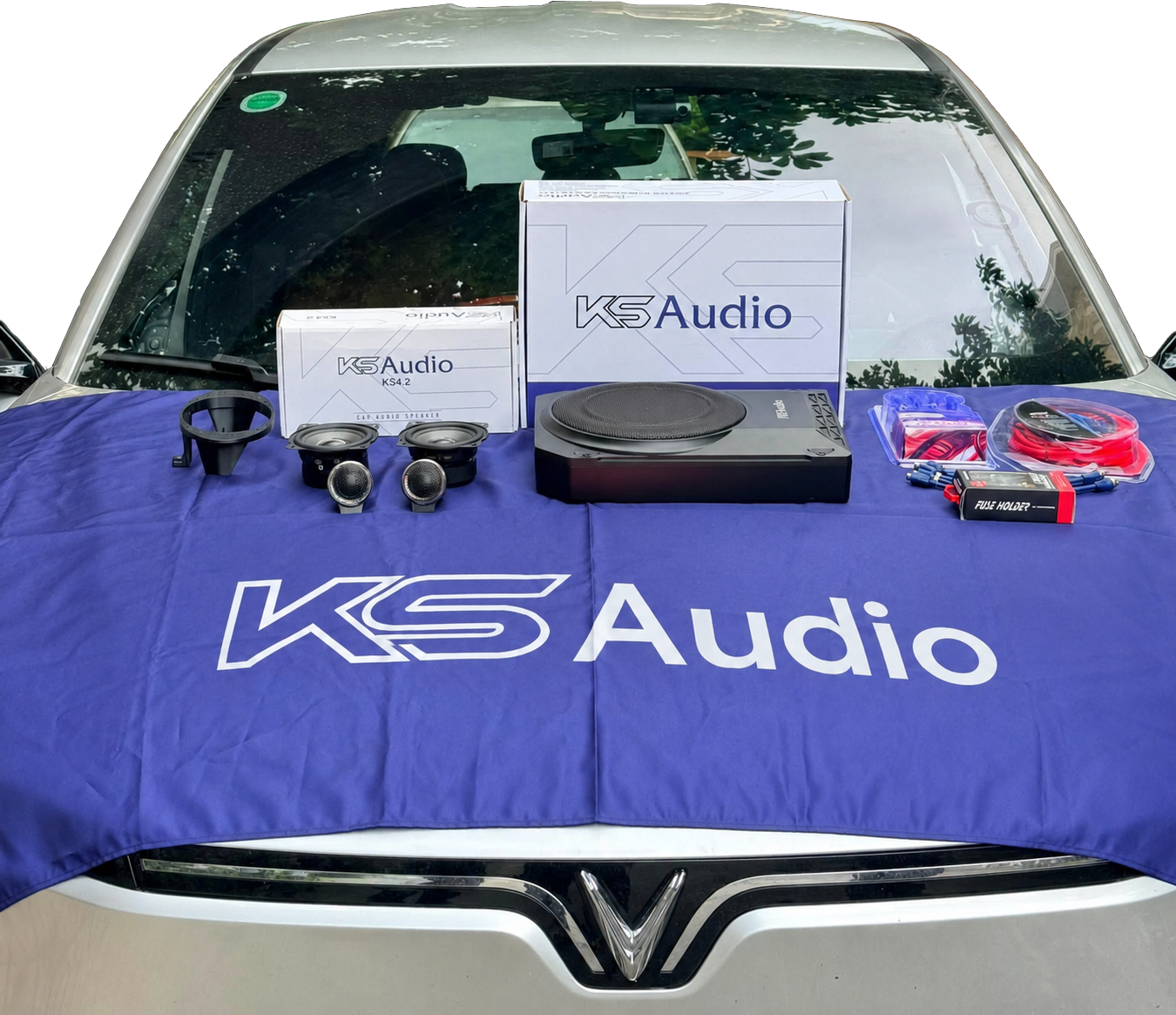 Combo Loa cánh KS Audio KS4.2 và Loa sub gầm ghế KS Audio KS10 - cho Limo Greeen và MPV7