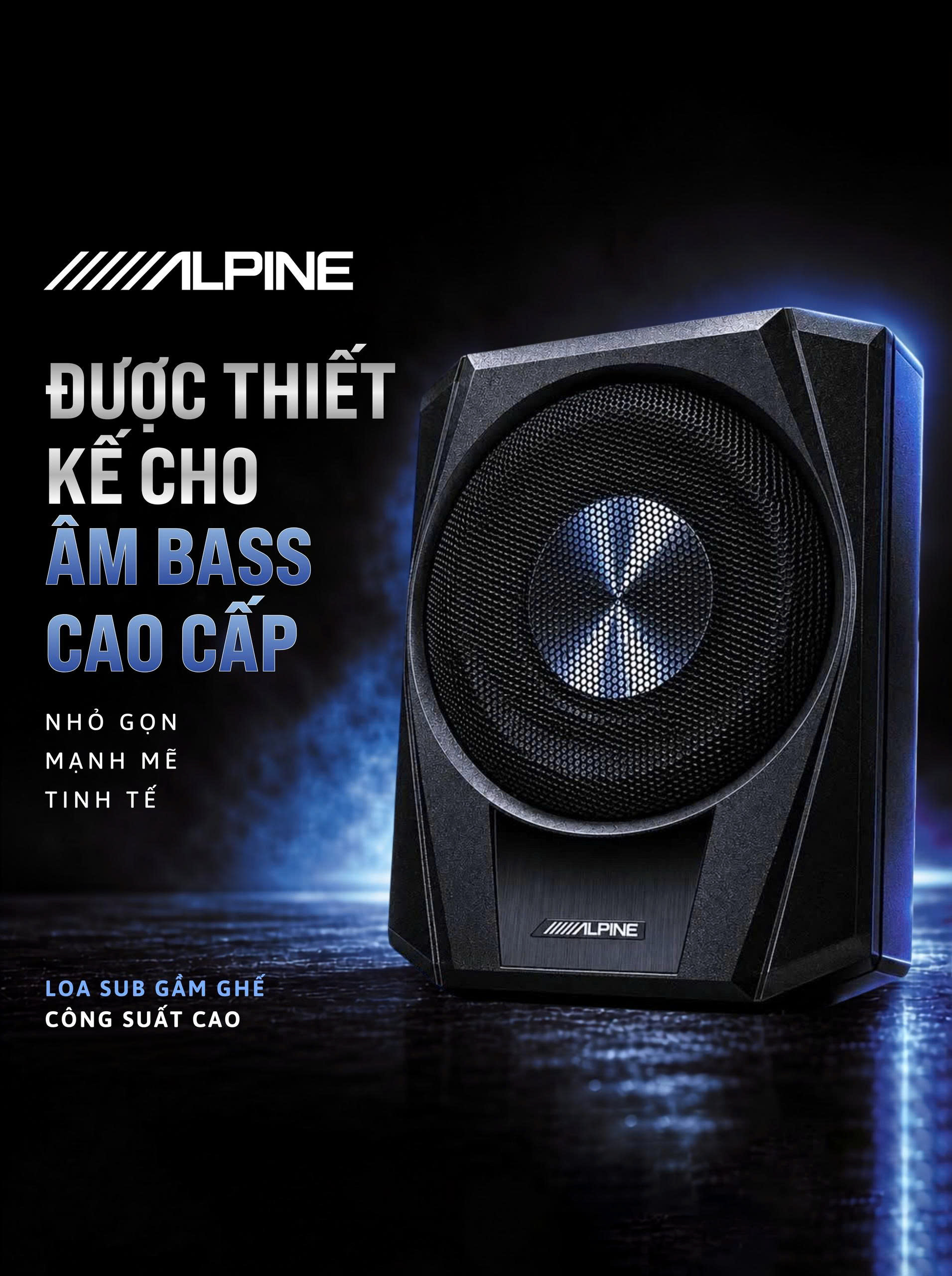 LOA SUB GẦM GHẾ CÔNG SUẤT CAO ALPINE PWE-R810 (8 INCH)