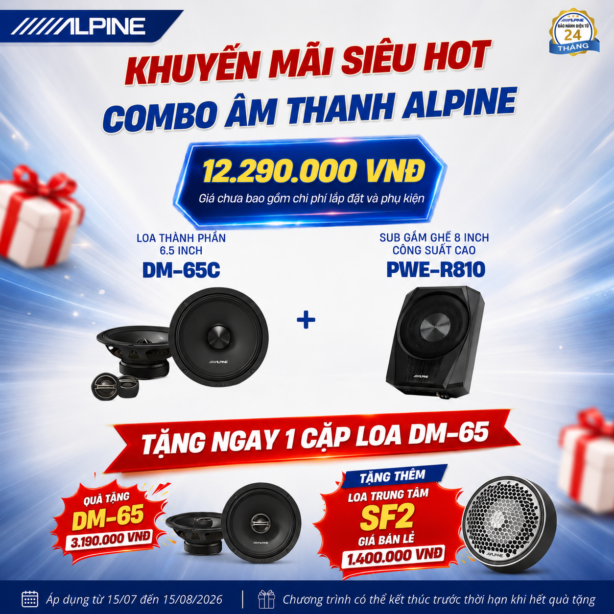 🔥 ĐẠI TIỆC KHUYẾN MÃI ALPINE: 4 COMBO LÊN ĐỜI ÂM THANH XẾ SANG 🔥