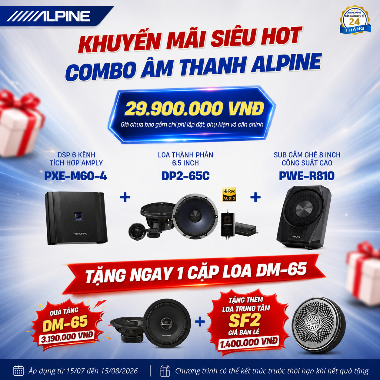 🔥 ĐẠI TIỆC KHUYẾN MÃI ALPINE: 4 COMBO LÊN ĐỜI ÂM THANH XẾ SANG 🔥