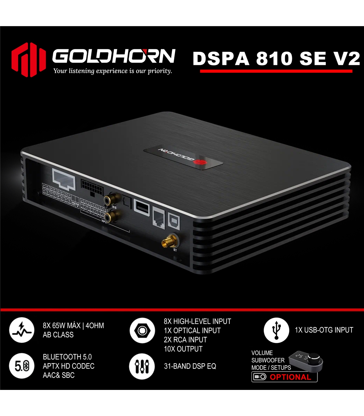 Bo xu ly tin hieu so tich hop amply Goldhorn DSPA 810 SE V2 chinh hang tai MPVSAIGON